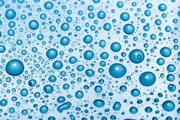 Blue water drops background