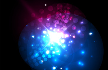 Abstract blue neon star background for celebration design. Luxury festive background.