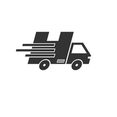 Shipping and delivery of web icon black. symbol graphic vector illustration