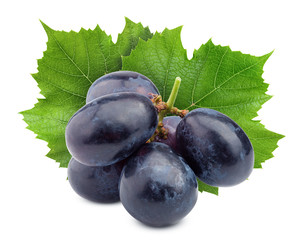 purple grape, isolated on white background, clipping path, full depth of field