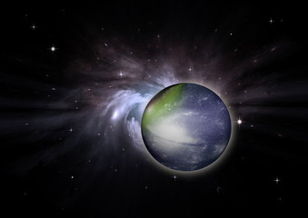 galaxy in a free space. 3D rendering
