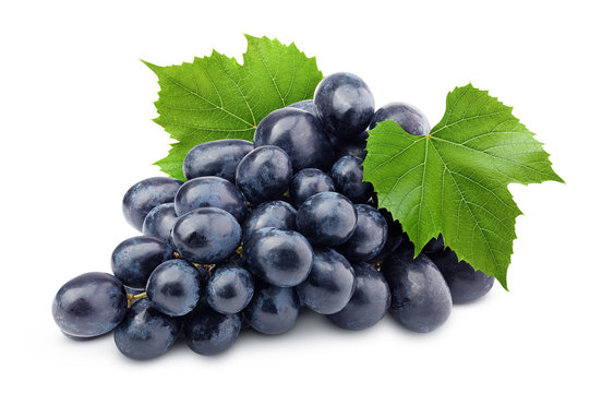 purple grape, isolated on white background, clipping path, full depth of field