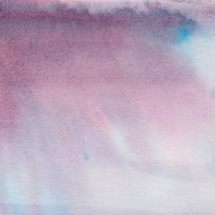  Watercolor background blue, purple, pink, purple. Clouds at sunset. Ideal for cards and invitations.