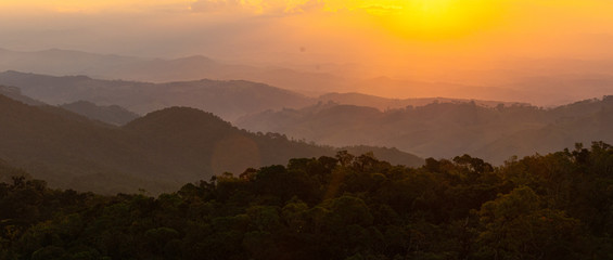 sunset in the mountains