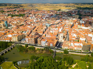 Aerial view on the city Palencia. Spain