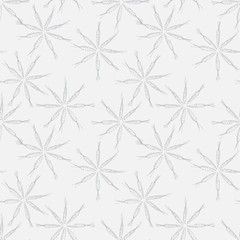 Flower shaped carrot seamless pattern. Vector graphics. White background
