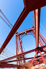Inside view of Bizkaia suspension Bridge