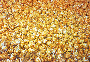 Popcorn Pattern. Caramel popcorn background.