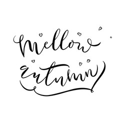 Mellow autumnlettering. Handwritten calligraphy, inspirational text. Vector.