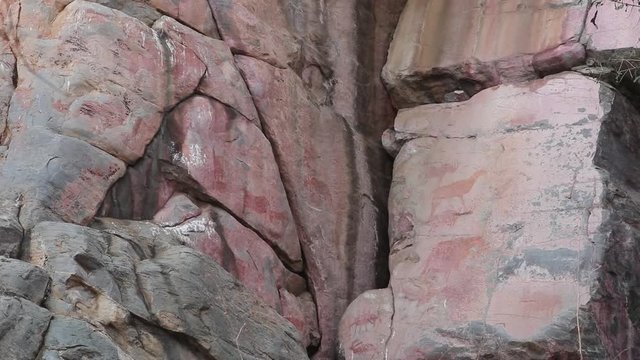 San rock paintings at Tsodilo hills historic site in Botswana