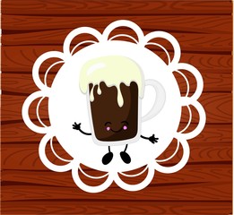 dark beer character.Oktoberfest. Welcome to beer festival. Invitation flyer or poster for feast..