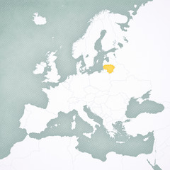Map of Europe - Lithuania