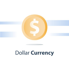 Money exchange, dollar currency coin, cash loan, finance concept