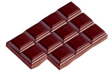 Chocolate bar with a white background