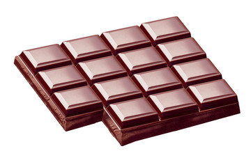 Chocolate bar with a white background