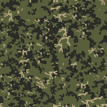Seamless Camouflage pattern background. Classic clothing style masking camo repeat print.