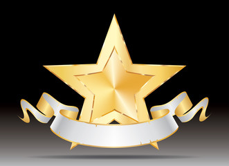 gold star white banner sharp