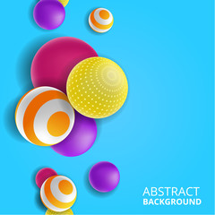 3D colorful fun decorative ball sphere yellow, pink, purple abstract background