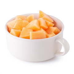 Japanese melons,honey melon or cantaloupe isolated on white background