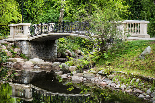 Bridge on Canal in Ujazdowski Park in Warsaw