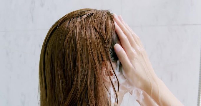 beauty woman wash her face