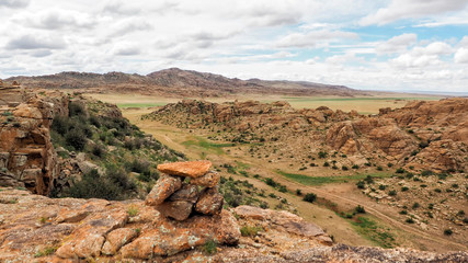 Baga Gazariin Chuluu, rock formations at the Gobi Desert, Mongolia