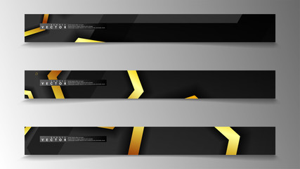 Banner collection, vector backgrounds with hexagon gold. space banner vector suitable for any design