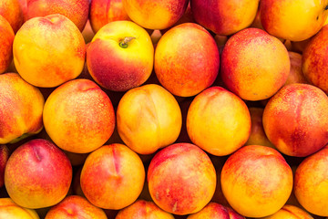 Peach close up fruit background.Thailand.