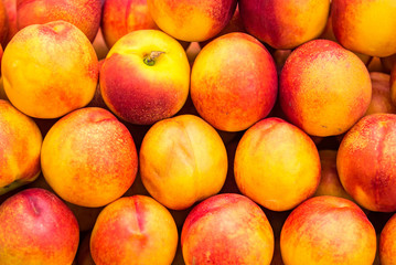 Peach close up fruit background.Thailand.