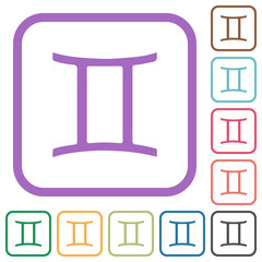 Gemini zodiac symbol simple icons
