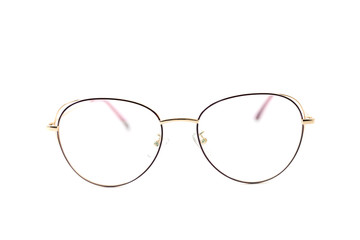 Round fashionable eyeglass frame. Isolated