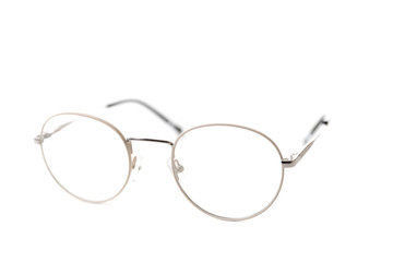 Round fashionable eyeglass frame. Isolated