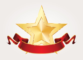 gold star red banner sharp