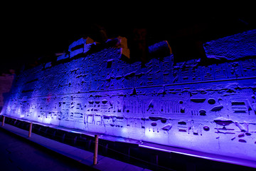 Karnak Temple at night during light show, Luxor, Egypt