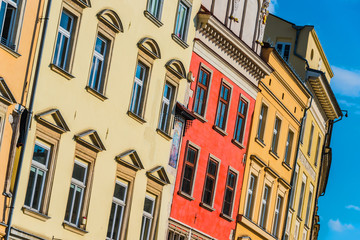Historic architecture of the old town in Krakow, Poland