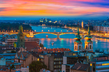 Panoramic view of Danube in Budapest, Hungary