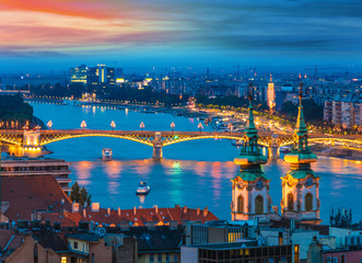 Panoramic view of Danube in Budapest, Hungary