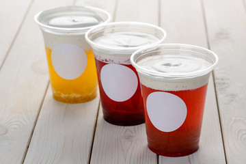 Three cups of cheese tea