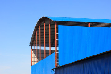 Blue corrugated plate workshop