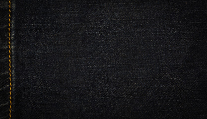 Deep black denim, jeans texture background