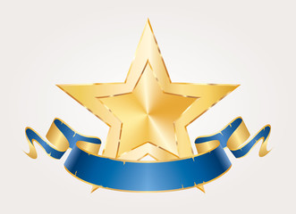 gold star blue banner sharp