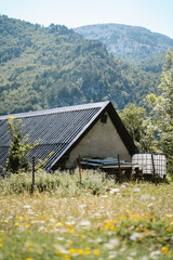 Shepherd cabin under the summer sun in Pyrenees