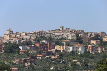 Fototapeta premium Veroli, Italy - August 9th 2019: Panorama of the city