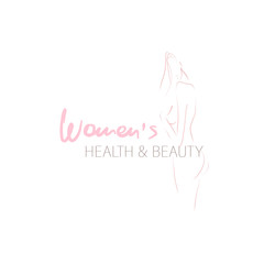 Slender body of young woman. Female silhouette. Theme of women's health and beauty. Elegant design. Vector