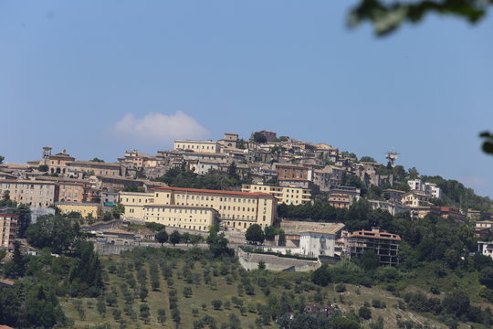 Veroli, Italy - August 9th 2019: Panorama of the city