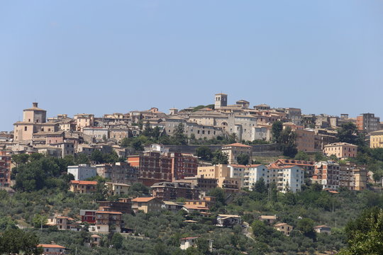 Veroli, Italy - August 9th 2019: Panorama of the city