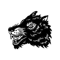 Wolf head illustration on white background. Design element for poster, t shit, card, emblem, sign, badge.
