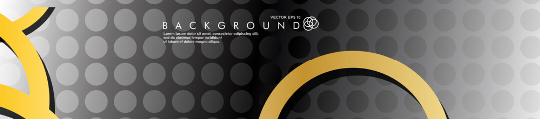 vector banners with overlapping golden circles, background designs for advertisements, and so on. eps 10