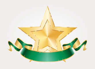 gold star green banner sharp