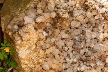 close up of quartz crystals